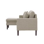 WIIS' IDEA™ Fabric Sectional Sofa With 2 Pillows - Beige