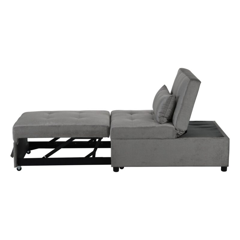 WIIS' IDEA™ Folding Ottoman Sofa Bed - Grey