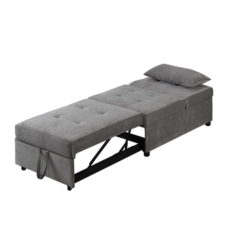 WIIS' IDEA™ Folding Ottoman Sofa Bed - Grey