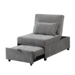 WIIS' IDEA™ Folding Ottoman Sofa Bed - Grey