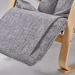 WIIS' IDEA™ Full Massage Function Relax Rocking Armchair With Cotton Fabric Cushion - Grey