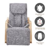 WIIS' IDEA™ Full Massage Function Relax Rocking Armchair With Cotton Fabric Cushion - Grey