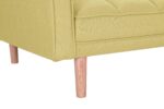 WIIS' IDEA™ Futon Fabric Sleeper Sofa With 2 Pillows - Yellow