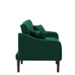 WIIS' IDEA™ Futon Velvet Loveseat Sleeper Sofa Bed With 2 Pillows - Green