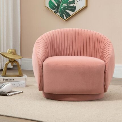 WIIS' IDEA™ Home Velvet Barrel Armchair Sofa - Pink