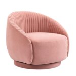 WIIS' IDEA™ Home Velvet Barrel Armchair Sofa - Pink