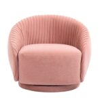 WIIS' IDEA™ Home Velvet Barrel Armchair Sofa - Pink