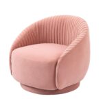 WIIS' IDEA™ Home Velvet Barrel Armchair Sofa - Pink