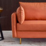 WIIS' IDEA™ L-shaped Corner Sectional Technical Leather Sofa - Orange - WIIS' IDEA™ | Original Furniture Online Store