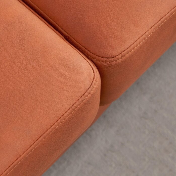 L-shaped Corner Sectional Technical Leather Sofa - Orange