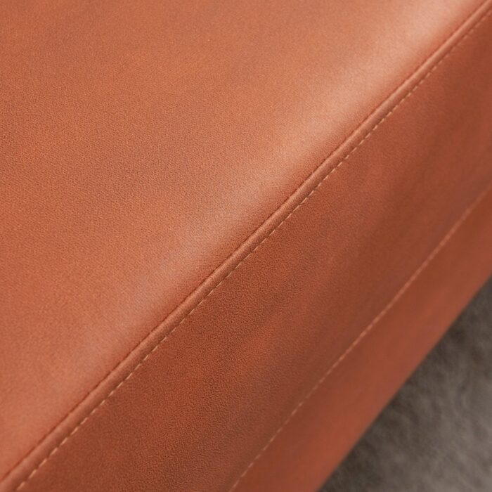 L-shaped Corner Sectional Technical Leather Sofa - Orange