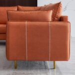 L-shaped Corner Sectional Technical Leather Sofa - Orange