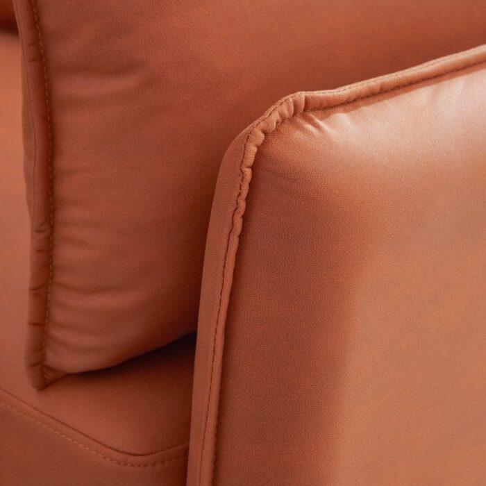 WIIS' IDEA™ L-shaped Corner Sectional Technical Leather Sofa - Orange - WIIS' IDEA™ | Original Furniture Online Store