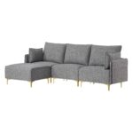 WIIS' IDEA™ L-Shaped  Fabric Sectional Sofa With USB - Grey - WIIS' IDEA™ | Original Furniture Online Store