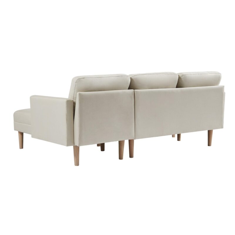 WIIS' IDEA™ L-shaped Sectional Sofa With Ottoman Bench -  Beige