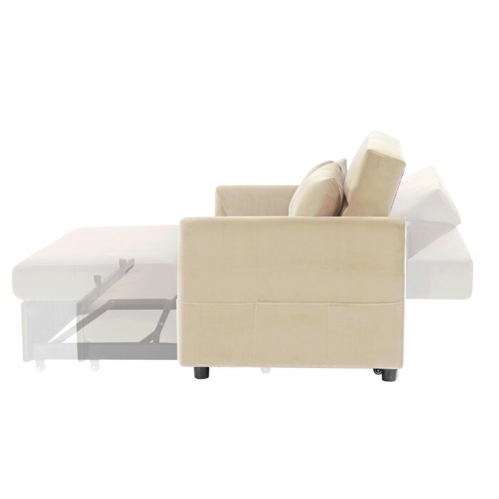 WIIS' IDEA™ Leisure Multifunctional 2 in 1 Sofa Bed And Loveseat Chair - Beige