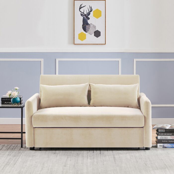 WIIS' IDEA™ Leisure Multifunctional 2 in 1 Sofa Bed And Loveseat Chair - Beige