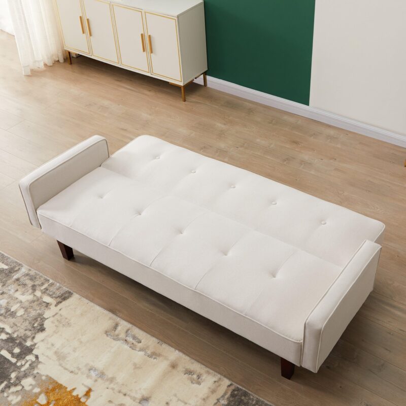 WIIS' IDEA™ Linen Sofa Bed For Living Room - White