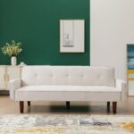 WIIS' IDEA™ Linen Sofa Bed For Living Room - White