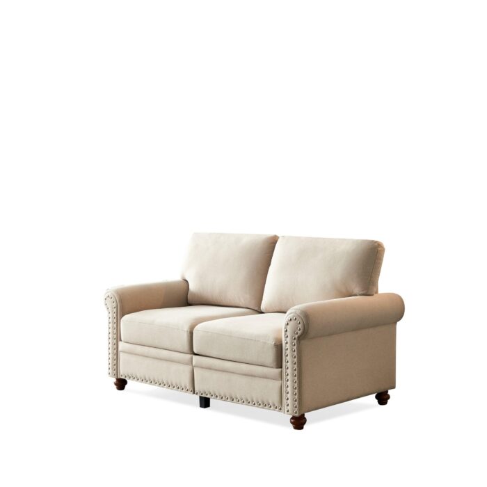 WIIS' IDEA™ Living Room Fabric Loveseat Sofa - Beige