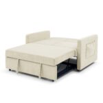 WIIS' IDEA™ Loveseat Sleeper Sofa Bed With Pull-out Bed And Adjsutable Back - Beige