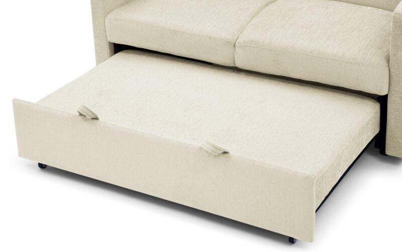 WIIS' IDEA™ Loveseat Sleeper Sofa Bed With Pull-out Bed And Adjsutable Back - Beige