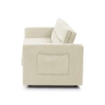 WIIS' IDEA™ Loveseat Sleeper Sofa Bed With Pull-out Bed And Adjsutable Back - Beige