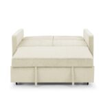 WIIS' IDEA™ Loveseat Sleeper Sofa Bed With Pull-out Bed And Adjsutable Back - Beige