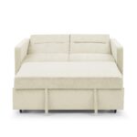 WIIS' IDEA™ Loveseat Sleeper Sofa Bed With Pull-out Bed And Adjsutable Back - Beige