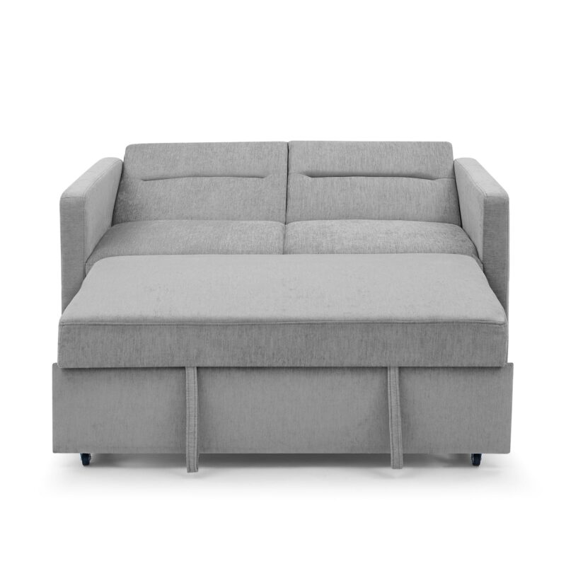 WIIS' IDEA™ Loveseat Sofa Bed With Pull-out Bed And Adjsutable Back - Grey