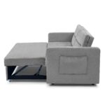 WIIS' IDEA™ Loveseat Sofa Bed With Pull-out Bed And Adjsutable Back - Grey