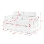 WIIS' IDEA™ Loveseat Sofa Bed With Pull-out Bed And Adjsutable Back - Grey