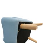 WIIS' IDEA™ Microfibres Fabric Kids Armchair Sofa With Wooden Legs - Blue