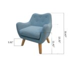 WIIS' IDEA™ Microfibres Fabric Kids Armchair Sofa With Wooden Legs - Blue