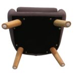 WIIS' IDEA™ Microfibres Fabric Kids Armchair Sofa With Wooden Legs - Brown