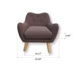 WIIS' IDEA™ Microfibres Fabric Kids Armchair Sofa With Wooden Legs - Brown