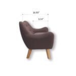 WIIS' IDEA™ Microfibres Fabric Kids Armchair Sofa With Wooden Legs - Brown