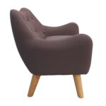 WIIS' IDEA™ Microfibres Fabric Kids Armchair Sofa With Wooden Legs - Brown