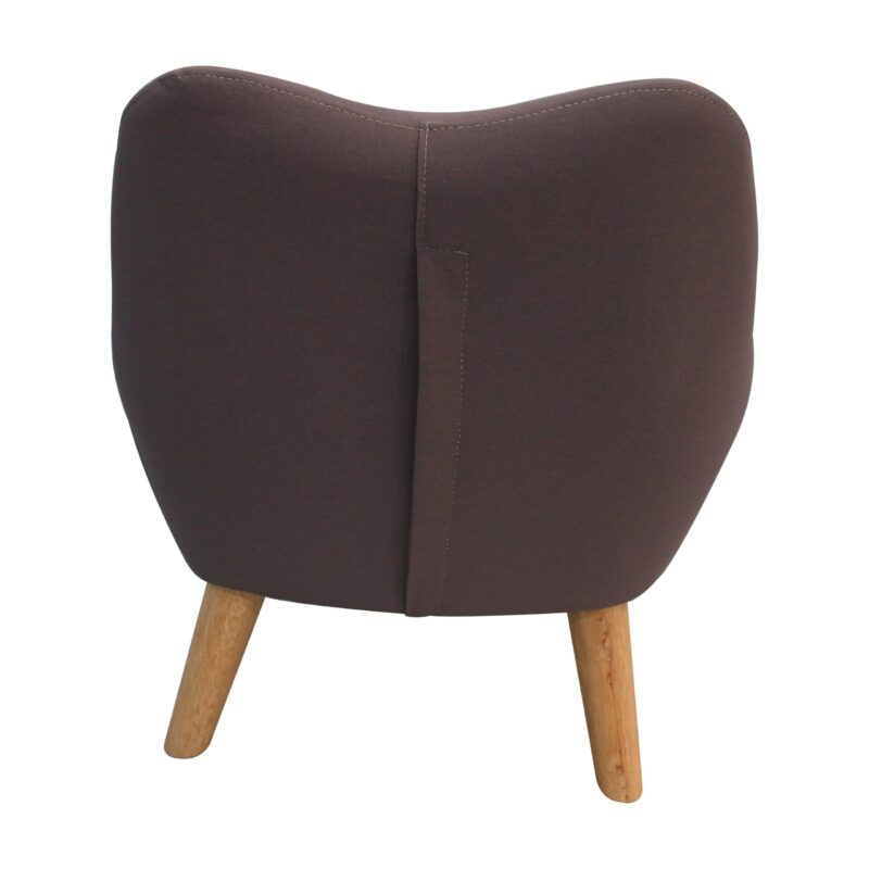 WIIS' IDEA™ Microfibres Fabric Kids Armchair Sofa With Wooden Legs - Brown