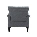 WIIS' IDEA™ Mid-Century Modern Linen Accent Armchair WithTufted Back And Wood Legs - Grey