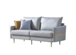 WIIS' IDEA™ Mid-Century Modern Loveseat Sofa With 2 Pillows - Light Grey