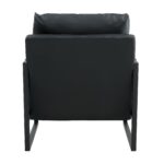 WIIS' IDEA™ Mid Century Modern PU Leather Armchair Sofa With Metal Frame - Black