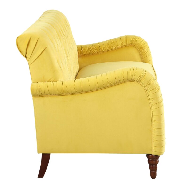 WIIS' IDEA™ Modern 3 Seater Chesterfield Sofa - Yellow