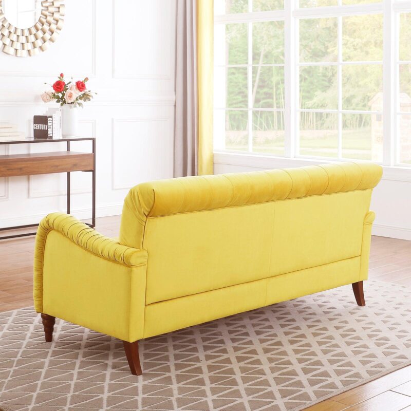 WIIS' IDEA™ Modern 3 Seater Chesterfield Sofa - Yellow