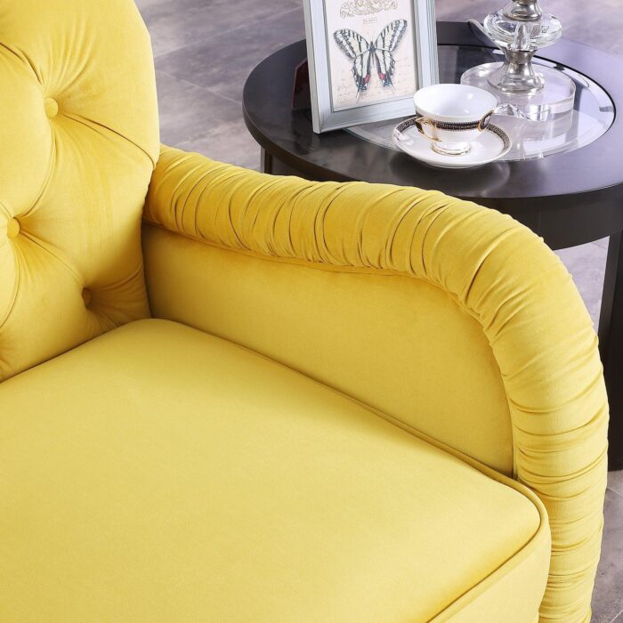 WIIS' IDEA™ Modern 3 Seater Chesterfield Sofa - Yellow