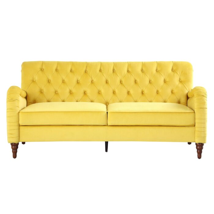 WIIS' IDEA™ Modern 3 Seater Chesterfield Sofa - Yellow