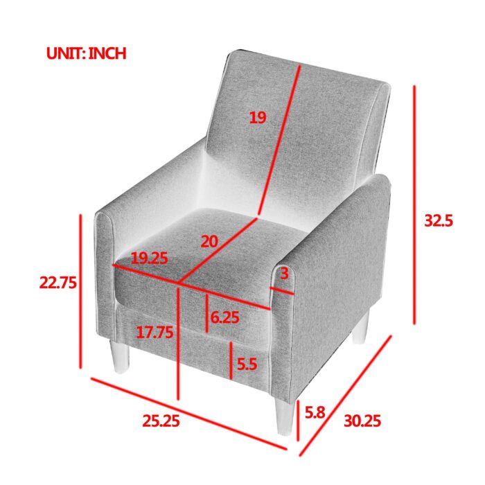 WIIS' IDEA™ Modern Armchair Sofa With Comfy For Living Room - Yellow