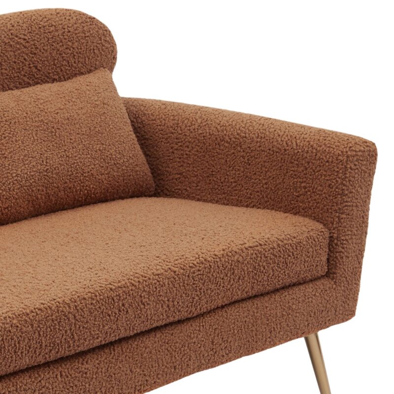 WIIS' IDEA™ Modern Boucle Loveseat Sofa - Brown