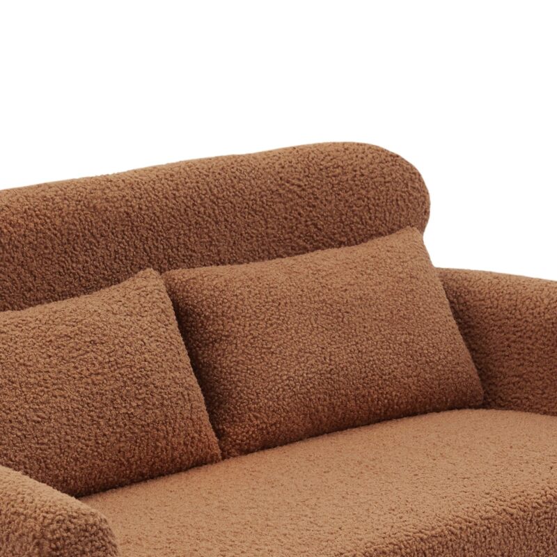 WIIS' IDEA™ Modern Boucle Loveseat Sofa - Brown