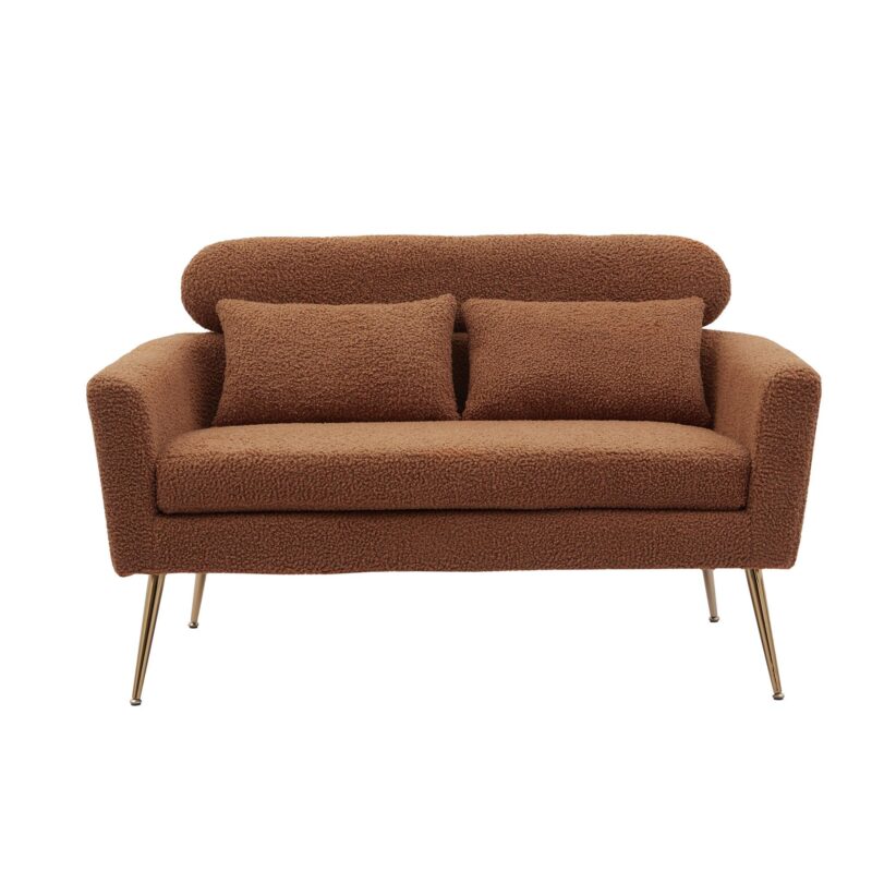 WIIS' IDEA™ Modern Boucle Loveseat Sofa - Brown